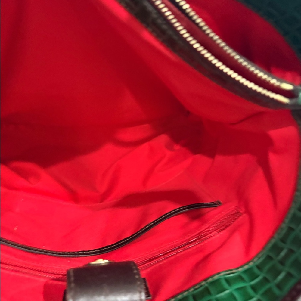 Dooney & Bourke Textured Green Tote with Brown Handles - Picture 8 of 10